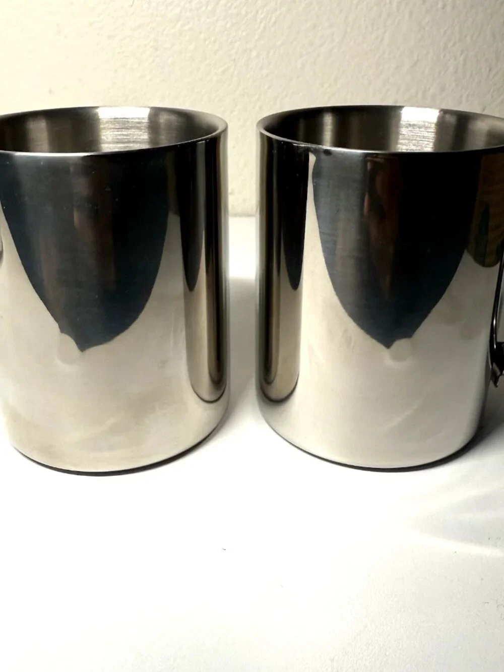 BergHOFF Stainless Steel Coffee Mugs Set of 2 Double Wall 12 oz Travel Cups